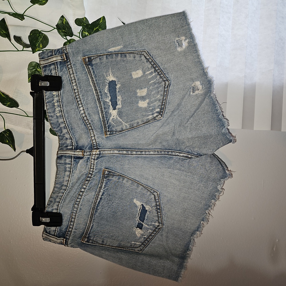 Gilded Intent Distressed Mid Rise Jean Shorts - Picture 4 of 10